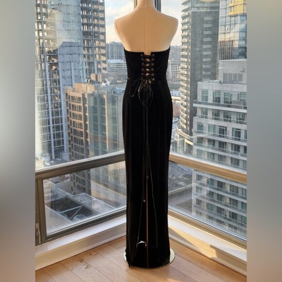 🆕 BRONX & BANCO 🧿 NWOT Florentina Corset Gown, Black Velvet, Sz L US 8 - Picture 11 of 15